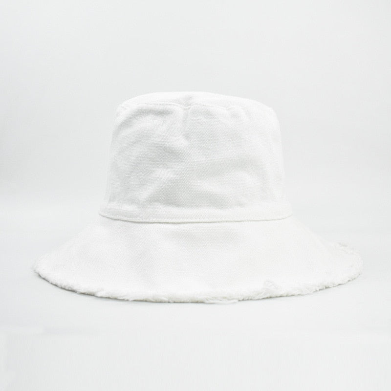 Ifomt Ifomt Cotton Fashion Korean Casual Ladies Flat Tassel Bucket Cap Fisherman's Hat Beach Tourism Hats Women Breathable Sun Hat