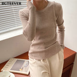Ifomt  Casual Basic Women Sweaters Jumpers 2022 Autumn Winter Slim Female Knitted Pullovers O-Neck Full Sleeve Women Knitwear