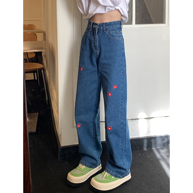 Ifomt Womens Jeans High Waist GJBD Original Design Fashion Streetwear Pants Harajuku Baggy Casual Vintage Wide Leg Mom Denim Trouser