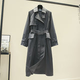 Ifomt UK Brand new Fashion 2023 Fall /Autumn Casual Double breasted Simple Classic Long Trench coat with belt Chic Female windbreaker