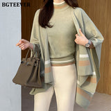 Ifomt  Autumn Winter Ladies 2 Pieces Sweater Set Casual Short Sleeve Pullovers & Shawl Knitted Oversized Women Cardigans 2022