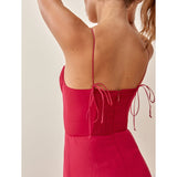 Ifomt Dresses For Women Evening Dress Sleeveless Sweetheart Neck Spaghetti Strap Side Slit Sexy Summer Midi Party Dress
