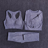 Back to college 2/3/5PCS Seamless Women Yoga Set Workout Sportswear Gym Clothing Fitness Long Sleeve Crop Top High Waist Leggings Sports Suits