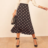 Ifomt Print Vintage Skirt Summer Skirts Womens Office Lady Elegant A Line Midi Skirt Women High Waist Casual Chiffon Long Skirt