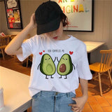 2022 Ifomt New Printed Kawaii Cartoon T-Shirt Women Casual Graphics Avocado Summer Short Sleeved White T-Shirt Oversize Female Top Tee