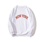 Ifomt NEW YORK Letter Print Women Harajuku Sweatshirt Female Warm Tops Winter Casual Vintage Loose Fun Streetwear Pullover Sweatshirts