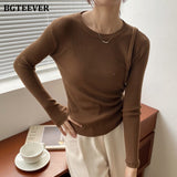 Ifomt  Casual Basic Women Sweaters Jumpers 2022 Autumn Winter Slim Female Knitted Pullovers O-Neck Full Sleeve Women Knitwear