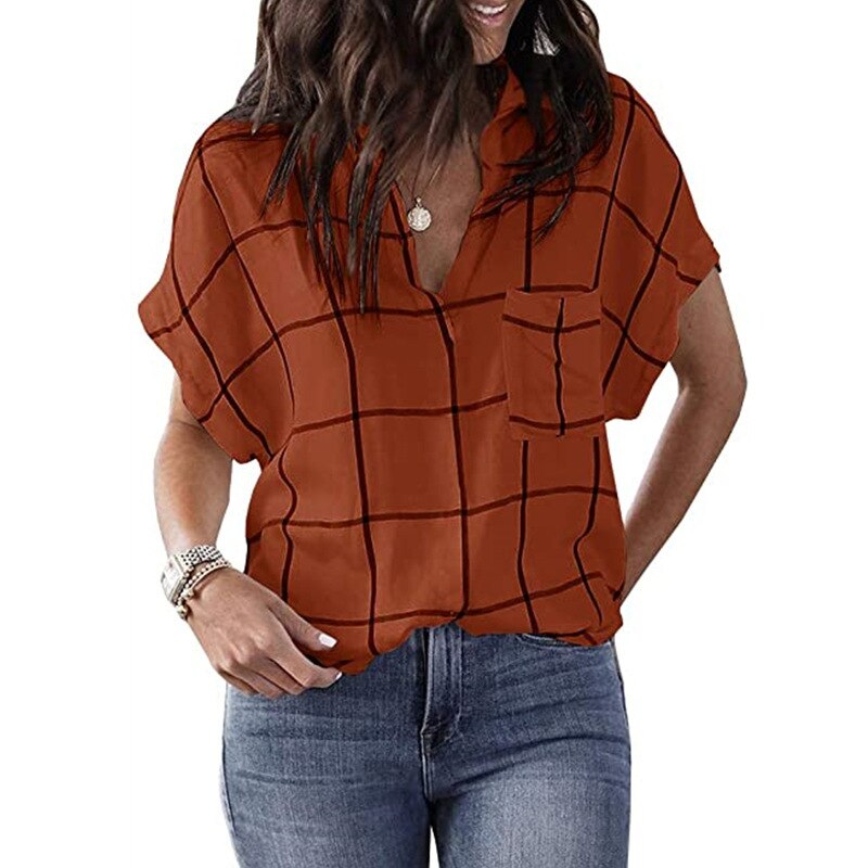 2022 loose womens blouses summer new style women's shirt tops casual lapel women blouses