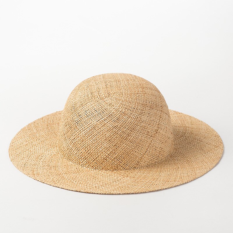 2021 Women Summer Hats Wide Brim Natural Seaweed Sun Hats Fashion Soild Breathable Straw Hats Lady Girl Vacation Shade Beach Hat