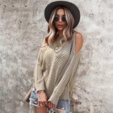Ifomt Ladies Loose Hole Sexy Autumn Winter Sweater Women Pullover Casual Jumper Knitted Office Lady Sweaters Tops Female Pull Knitwear