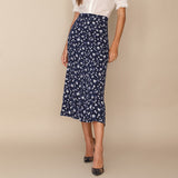 Ifomt Long Skirts For Women Vintage Floral Print Skirt Elegant Office Lady High Waist Skirts Womens Summer Chiffon Midi Skirt