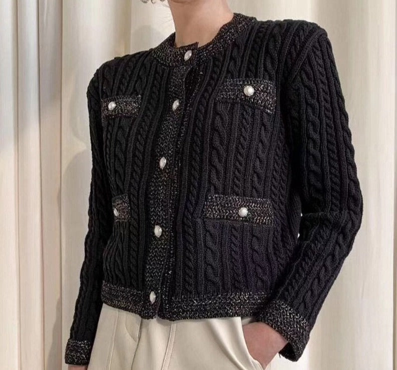 Ifomt  Elegant Women O-Neck Knitted Cardigans Single-Breasted Slim Twisted Sweater Female 2022 Autumn O-Neck Outwear Tops