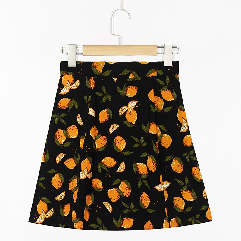 Ifomt Skirts Womens Mini Print Summer Skirt Women High Waist A Line Mini Skirts For Women Summer Chiffon Vintage Skirt Woman Clothes