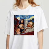90s Vintage Tshirt Fashion Top Tees Summer Women Tshirt Van Gogh Harajuku Aesthetic T Shirts Women Oil Painting Funny T-shirt