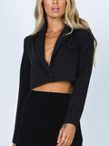 Ifomt Blazer Women Clothing 2022 Street Style Long Sleeve Cropped Blazer Spring Autumn Notched Lapel Single Button Blazers Jackets
