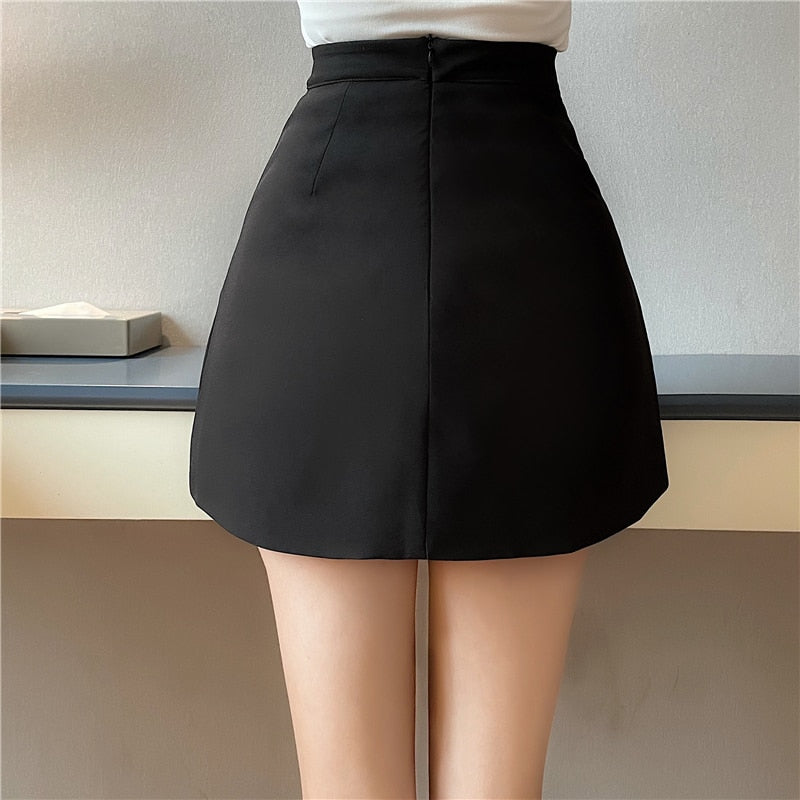 Ifomt Back to college Mini Skirts Women Tassel Side-Slit Solid Sexy Party Soft Slim New Spring Ladies Fashion Chic High Quality Casual Ulzzang Party