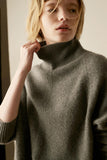 IFOMT 2024 New Woman Style sweater Cardigans Turtleneck Side Split Wool Sweater