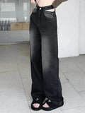 IFOMT 2024 y2k Faded black cutout boyfriend jeans