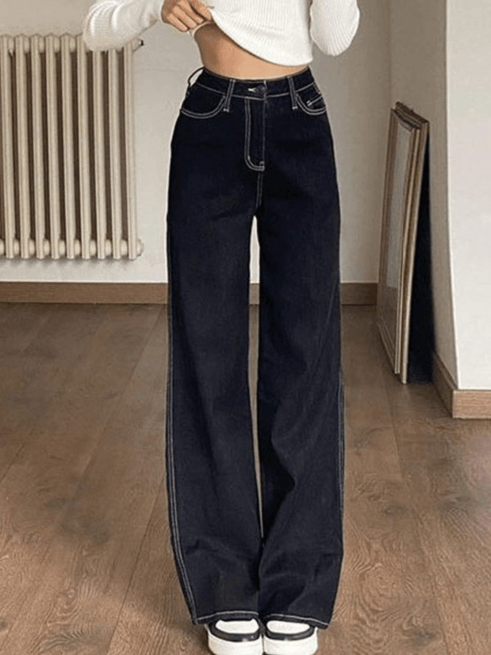 IFOMT 2024 y2k Stitched high waisted boyfriend jeans