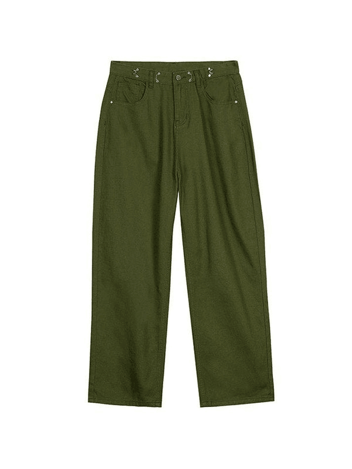 IFOMT 2024 y2k Vintage green baggy cargo jeans