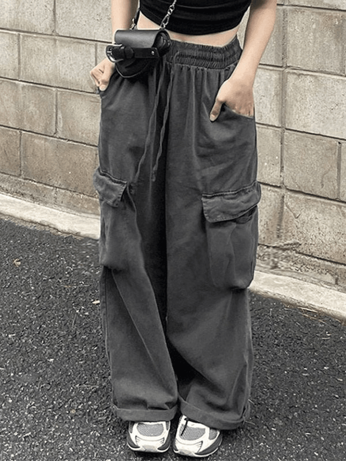 IFOMT 2024 y2k Vintage baggy cargo jeans with pockets