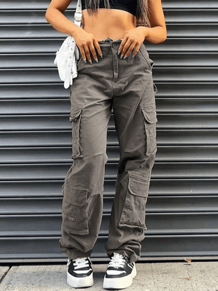 IFOMT 2024 y2k Multi-pocket vintage baggy cargo jeans