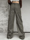 IFOMT 2024 y2k Vintage Button-Down Straight Leg Cargo Jeans