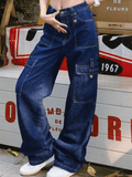 IFOMT 2024 y2k Dark wash vintage cargo jeans