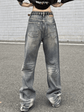 IFOMT 2024 y2k Washed Frayed Ripped Boyfriend Jeans