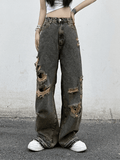 IFOMT 2024 y2k Ripped jeans in stonewashed denim