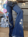 IFOMT 2024 y2k Flared jeans embroidered with stars
