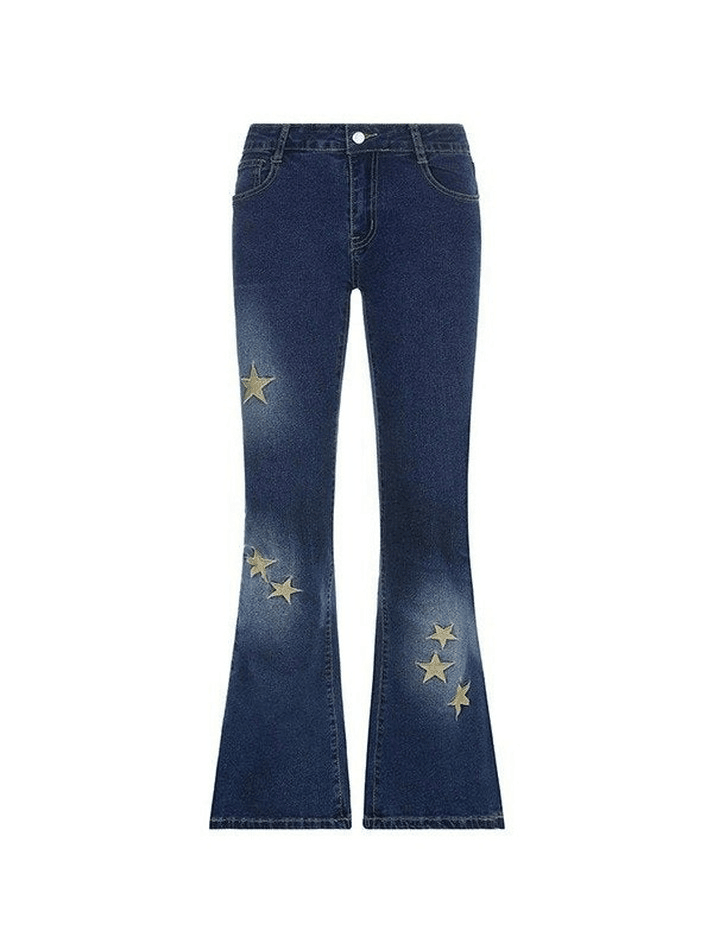 IFOMT 2024 y2k Flared jeans embroidered with stars