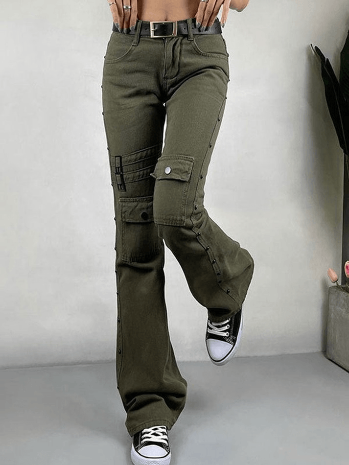 IFOMT 2024 y2k Faded flared jeans with metallic decoration