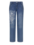 IFOMT 2024 y2k Vintage faded heart print jeans