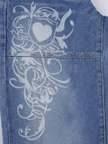 IFOMT 2024 y2k Vintage faded heart print jeans