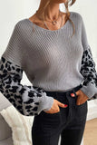 IFOMT 2024 New Woman Style sweater Cardigans Leopard Print Patchwork Pullover Sweater
