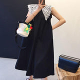 IFOMT 2024 New Fashion Elegant Heavy Industry Lace Hollow Large Lapel Sleeveless Dress