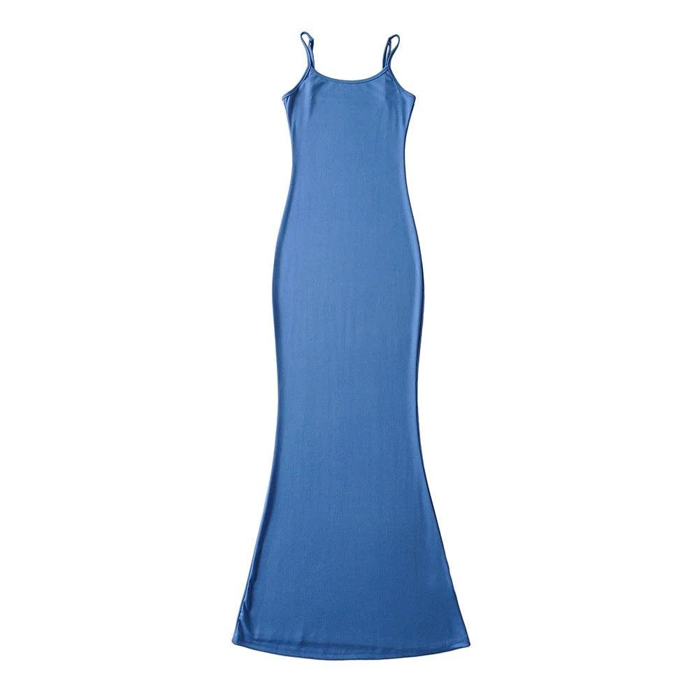 IFOMT 2024 New Fashion Elegant 5 Color Simple Niche Fishtail Slip Dress