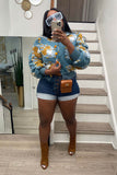IFOMT 2024 New Woman Style sweater Cardigans Puff Sleeve Floral Jacquard Cardigan