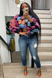 IFOMT 2024 New Woman Style sweater Cardigans Puff Sleeve Floral Jacquard Cardigan