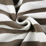 IFOMT 2024 Fashion Woman tops y2k style Vintage Stripe Asymmetrical Skinny Sweater