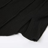 IFOMT 2024 Fashion Woman tops y2k style Vintage Black Irregular Hem Short Top