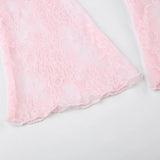 IFOMT 2024 Fashion Woman tops y2k style Sweet Bow Lace Two Pieces Top