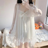 Ifomt Female Sexy Lingerie New Princess Style Spring And Summer Home Service Lace Pure White Sexy Small Suspender Nightdress