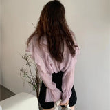 Blouses Women Gentle Ruffles Design Korean Fashion Loose Spring All-match Simple Chic Leisure Sweet Kawaii Stylish Students Ins