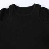 IFOMT 2024 Fashion Woman tops y2k style Casual Black All-Match Pullover Sweater