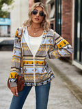 Ifomt Women Hoodies Sweatshirts Aztec Style Autumn Winter New Fashion Print Hooded Sweater Jacket Zip Up Loose Women Y2k Clohthe