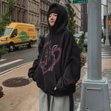 IFOMT 2024 Fashion Woman tops y2k style Gothic Oversized Graphic Print Pullover Hooded