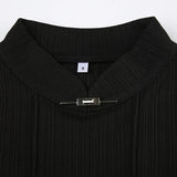 IFOMT 2024 Fashion Woman tops y2k style Vintage Black Irregular Hem Short Top