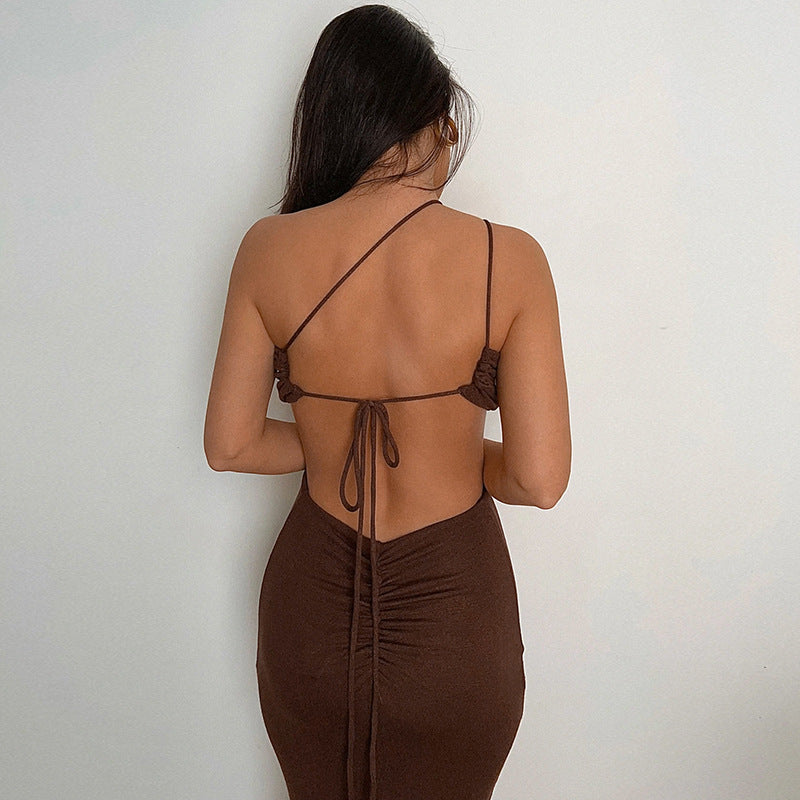 Back to college Y2K Spaghetti Strap Cut Out Sexy Summer Bodycon Dress Women Backless 2022 Ribber Lace Up Midi Prom Party Dresses Robes